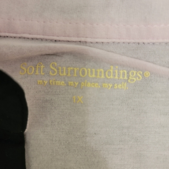 Soft Surroundings Black Pink Peek-a-boo Layered Soft Knit Button-up Cardigan XL - Picture 2 of 12